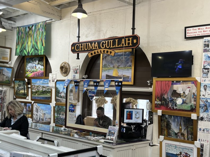 Chuma Gallery located inside the historic Charleston Market, offering handcrafted African-inspired art and culturally rich pieces to visitors and collectors.
