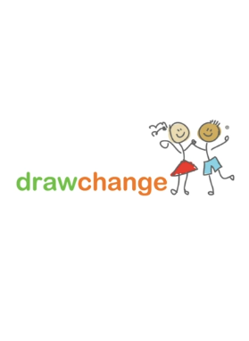 DrawChange logo representing a global nonprofit organization dedicated to empowering children through art, education, and creative community engagement.