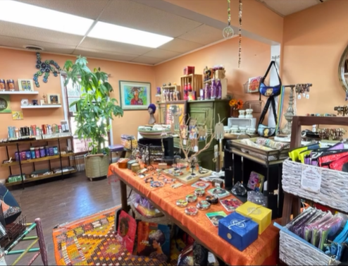 Interior of GBaby Art Gift Gallery showcasing a vibrant, welcoming space filled with original artwork, handmade gifts, and creative pieces designed to inspire joy and artistic expression.