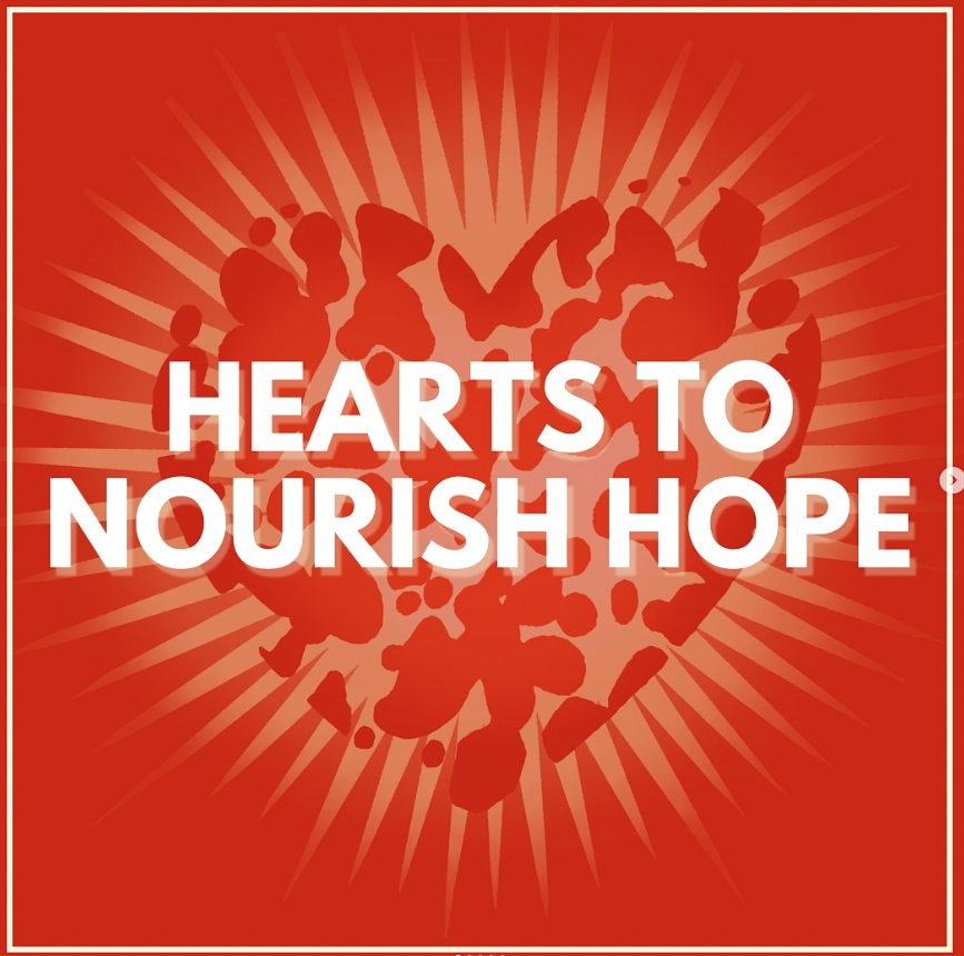Heart to Nourish Hope logo representing a nonprofit organization dedicated to nourishing families, reducing food insecurity, and strengthening communities through compassion and action.