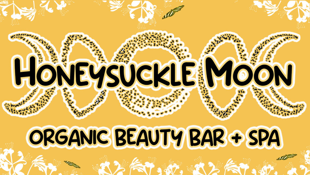 HoneysuckleMoon Organic Beauty Bar & Spa logo representing a holistic beauty and wellness brand focused on organic skincare, rejuvenating treatments, and natural products crafted with intention.