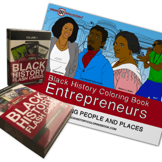 Black History coloring book by Urban Intellectuals designed to educate, inspire, and engage learners of all ages through culturally rich illustrations and historical storytelling.
