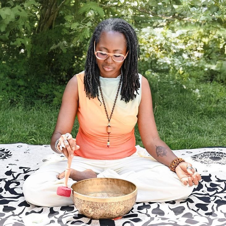 Makeba Morgan Hill Playing Singing Bowl Outdoors – Dr. Makeba and Friends Healing Hands Atlanta